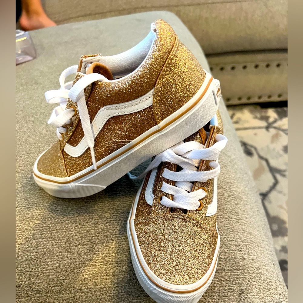 Gold glitter old skool vans